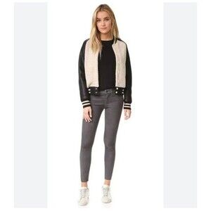 Current/Elliot The Stiletto Suede Leather Pant Jeans Stretchy Gray sz 23-25 $998